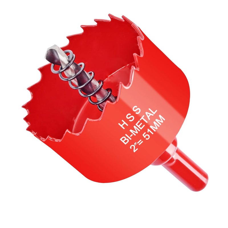 Allwin 2 Inch / 51mm Hole Saw for Wood, Plastic Board, Ceiling,Drywall, and Metal Sheet - HSS Bi-Metal Hole Cutter with Pilot Drill Bit - Image 1